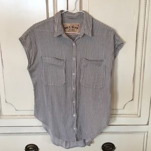 Anna Sef Striped Button Up Shirt
